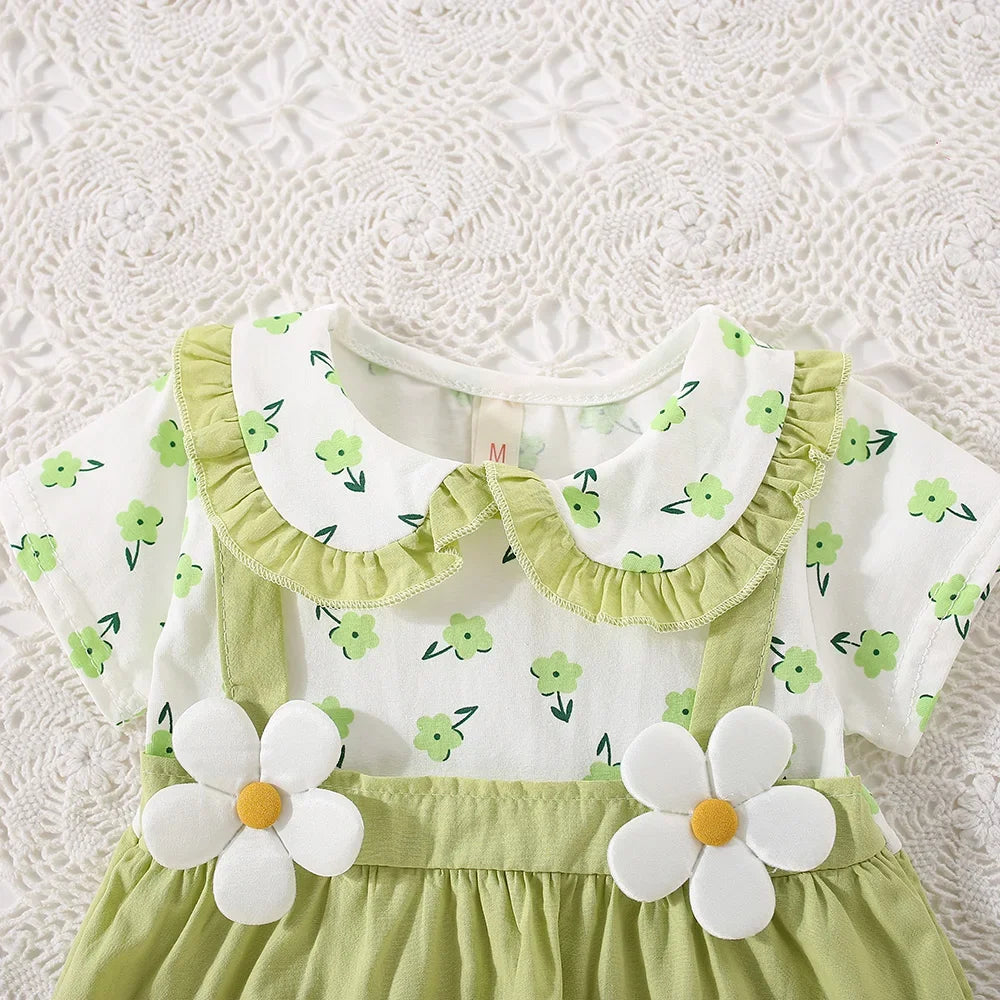 Summer Dress for Girls 0-3 Years Old – Floral Cotton