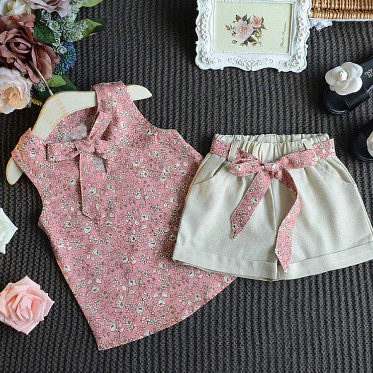 Girls Summer Set – Tank Top + 2-Piece Shorts