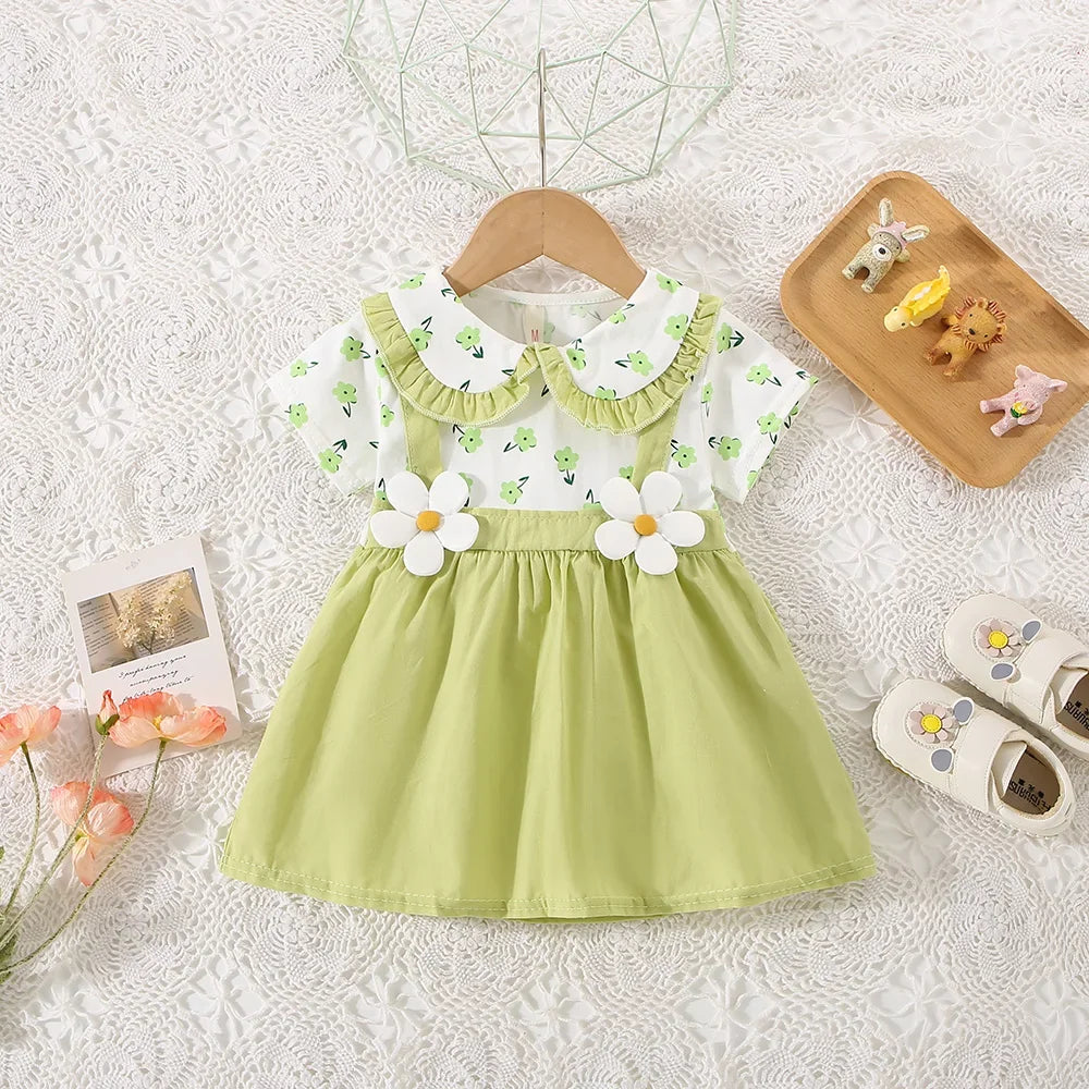 Summer Dress for Girls 0-3 Years Old – Floral Cotton