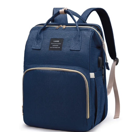 Lightweight Folding Mommy Backpack with Portable Crib