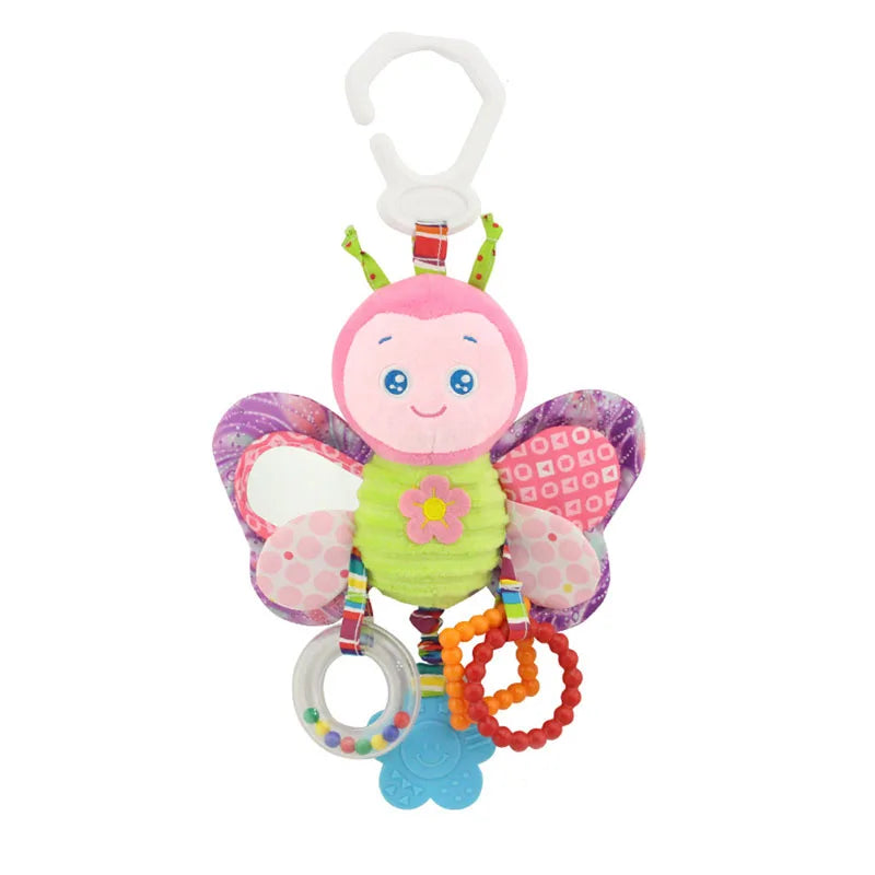 Soft Plush Animal Handbells with Teether for Babies
