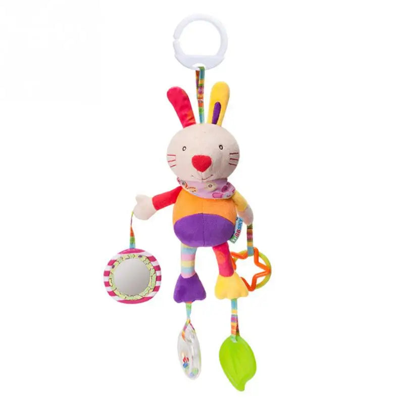 Soft Plush Animal Handbells with Teether for Babies