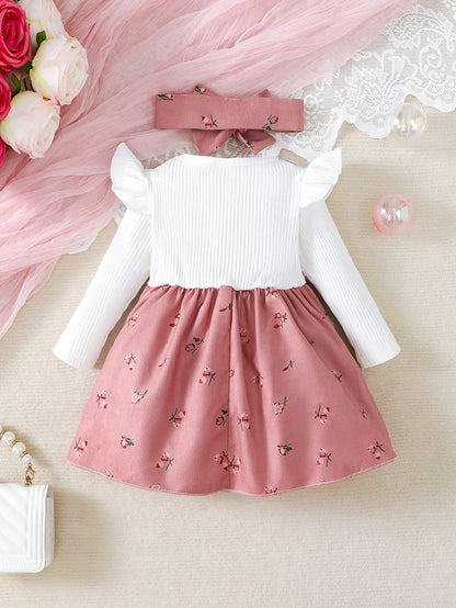 Floral Princess Dress + Tiara 0-24 Months