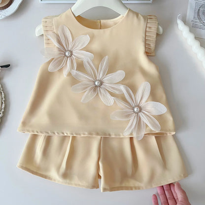 Girls' Summer Set – 2 Pieces with Little Flowers