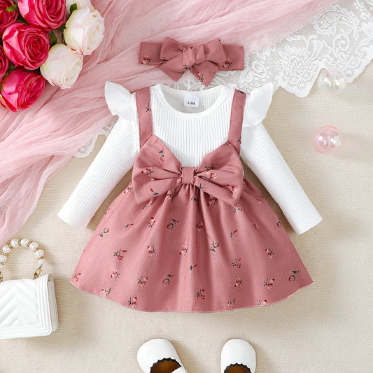 Floral Princess Dress + Tiara 0-24 Months