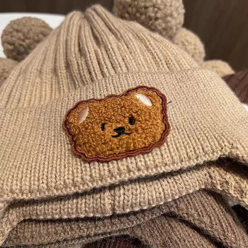 Adorable Baby Bear Ear Protection Knit Hat