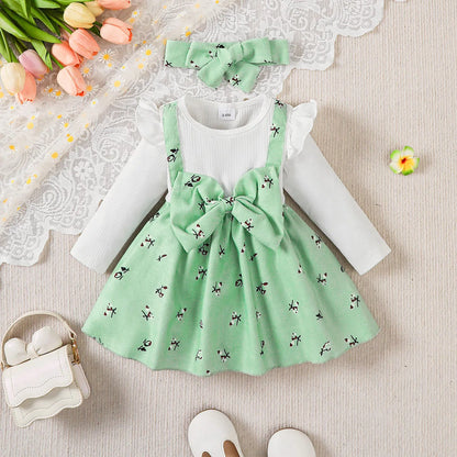 Floral Princess Dress + Tiara 0-24 Months