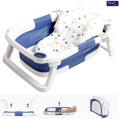 Foldable Baby Bath with Real-time Temperature Display