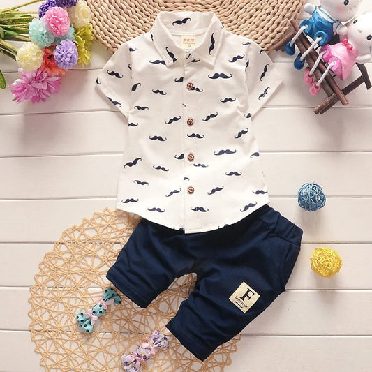 Boy's Summer Set – Printed Shirt + Shorts