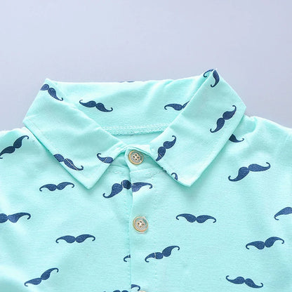 Boy's Summer Set – Printed Shirt + Shorts