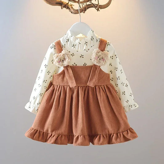 Cherry Teddy Bear Dungarees Dress