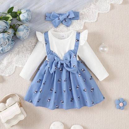 Floral Princess Dress + Tiara 0-24 Months