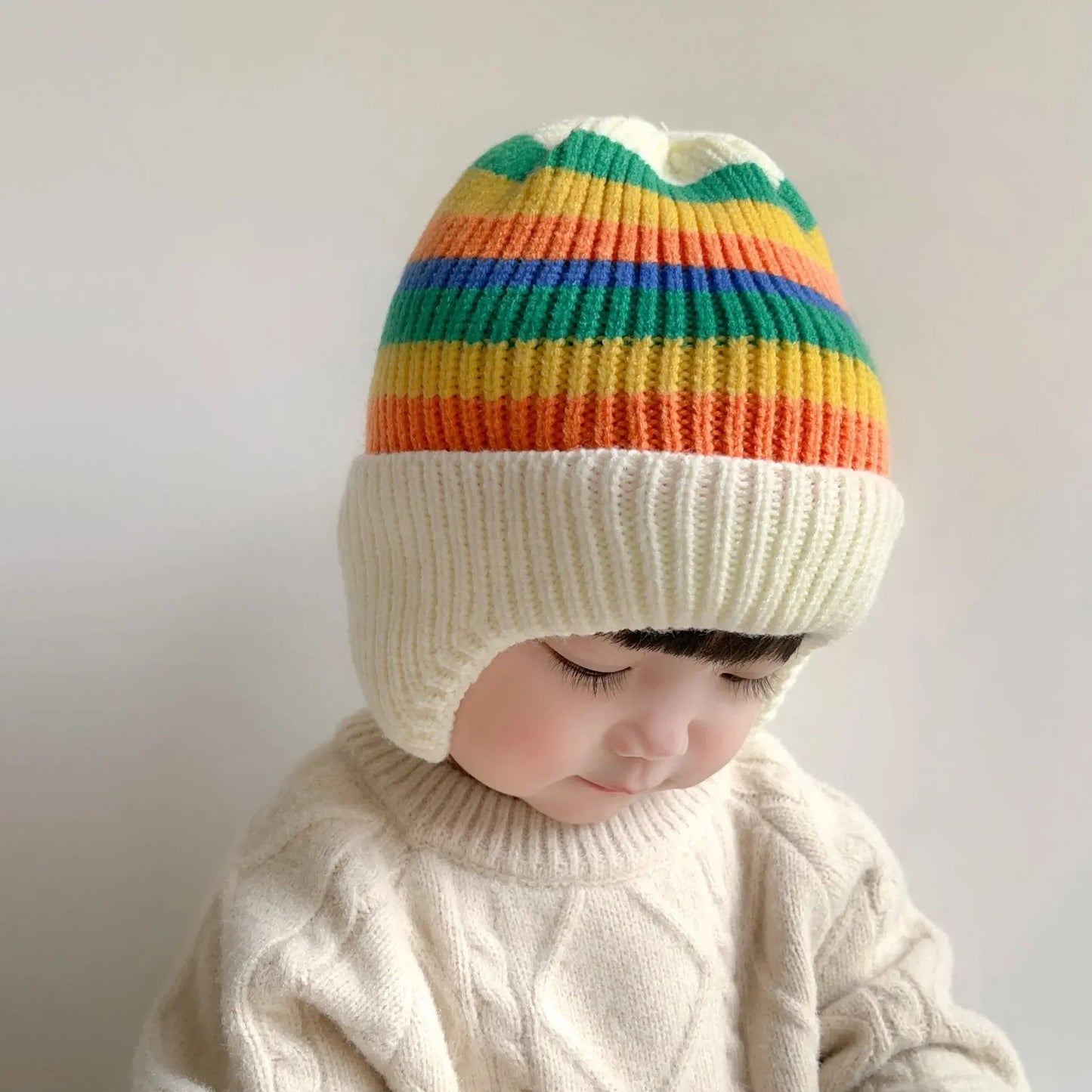 Adorable Baby Bear Ear Protection Knit Hat