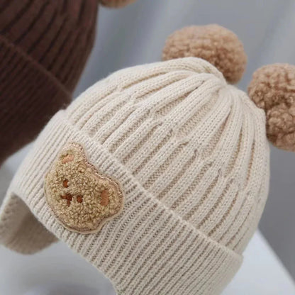Adorable Baby Bear Ear Protection Knit Hat