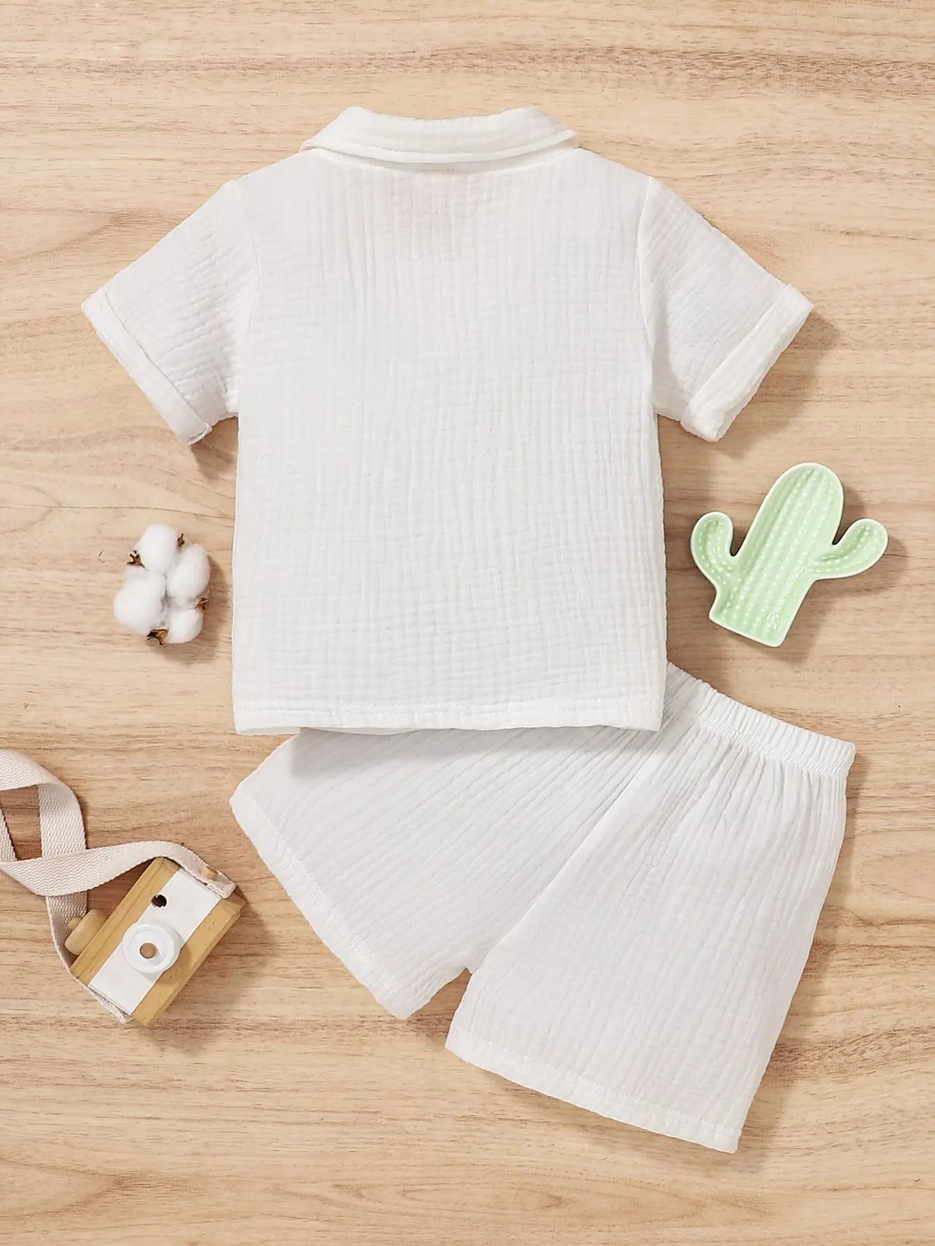 White Children's Summer Set – Shirt + Shorts