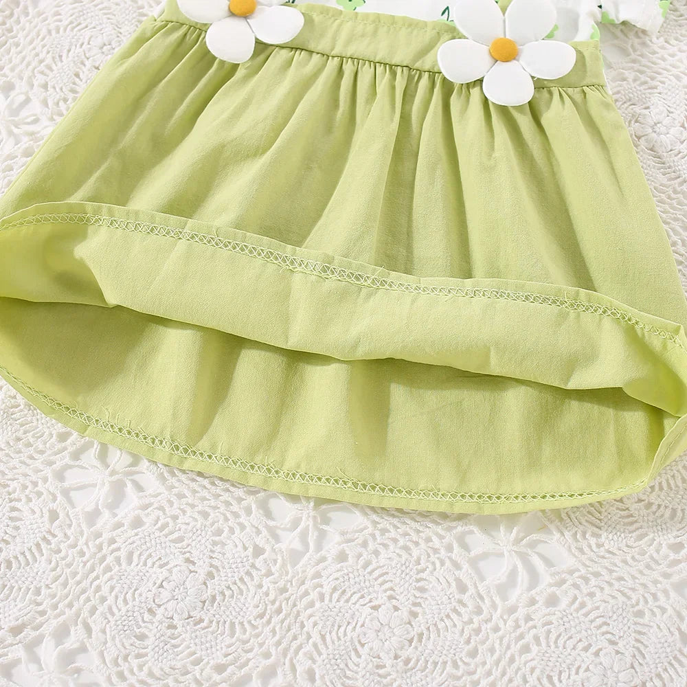 Summer Dress for Girls 0-3 Years Old – Floral Cotton