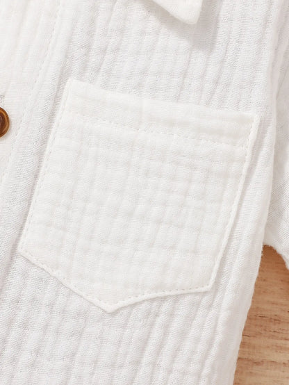 White Children's Summer Set – Shirt + Shorts