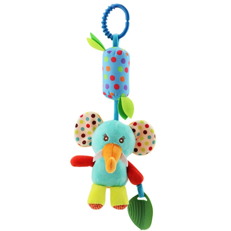 Soft Plush Animal Handbells with Teether for Babies