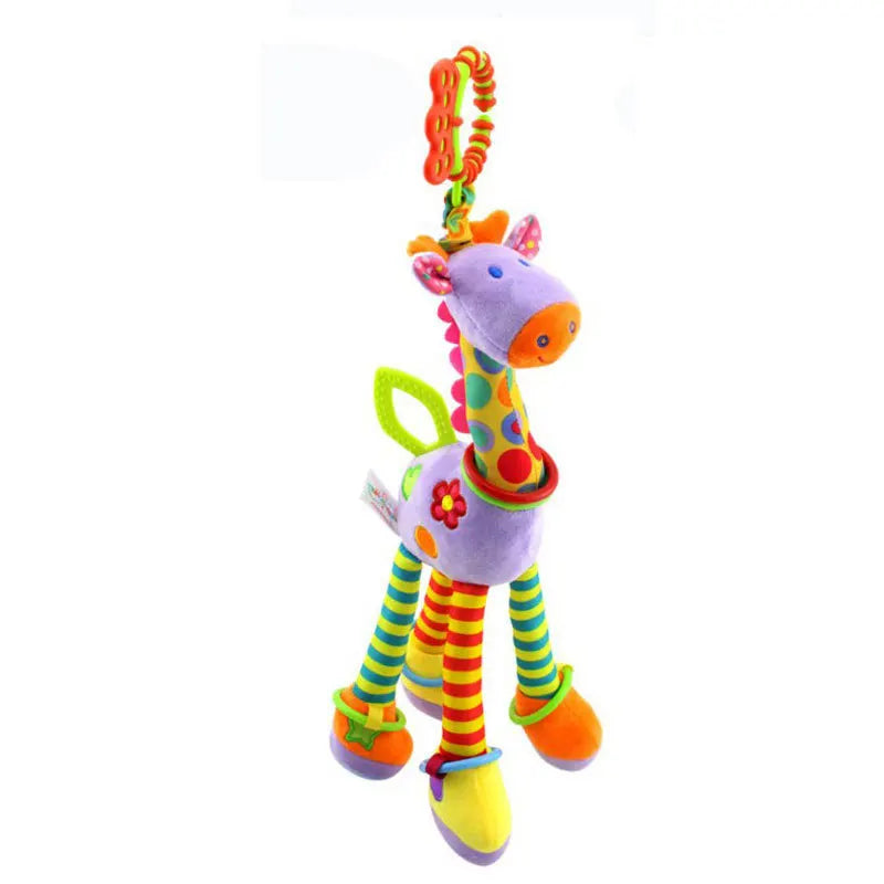 Soft Plush Animal Handbells with Teether for Babies